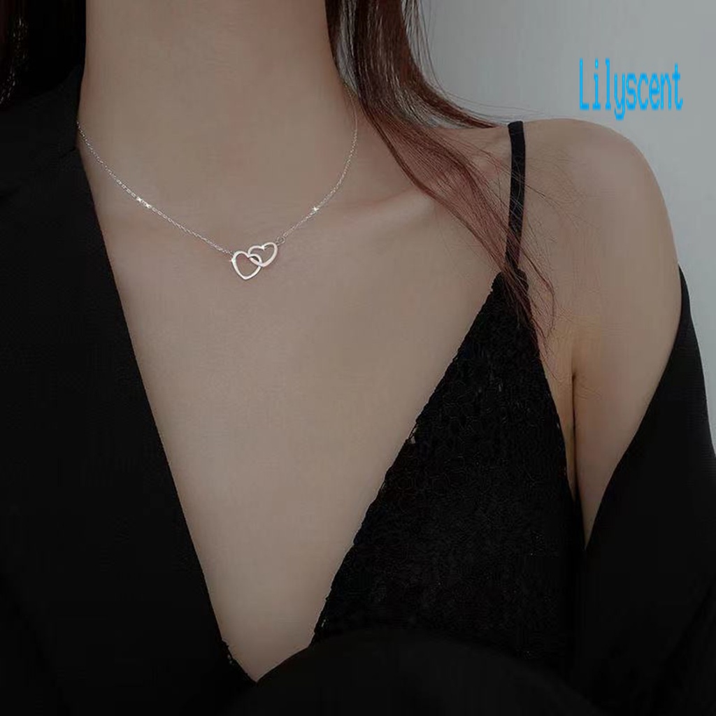 Kalung Wanita Adjustable Bentuk Hati Model Hollow Out Gaya Korea Untuk Pesta Pernikahan