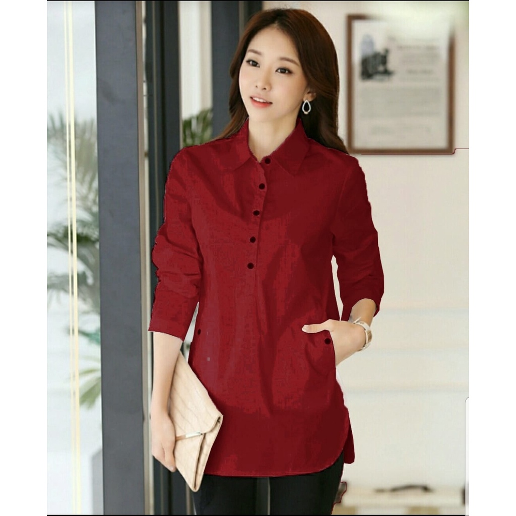 [yuzi VE] kemeja katun wanita varian warna