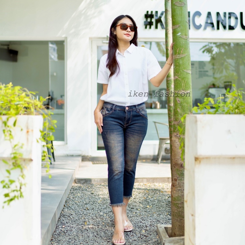 CELANA JEANS 7/9 WANITA RIPPED TIDAK TEMBUS // BIANTE CLAW JEANS // ERLIN JEANS