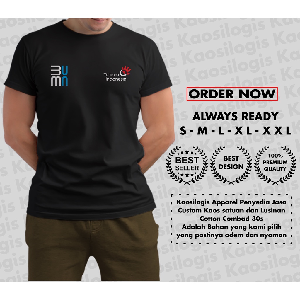 Kaos Baju Telkom BUMN logo Baru Kaos Perusahaan - Kaosilogis