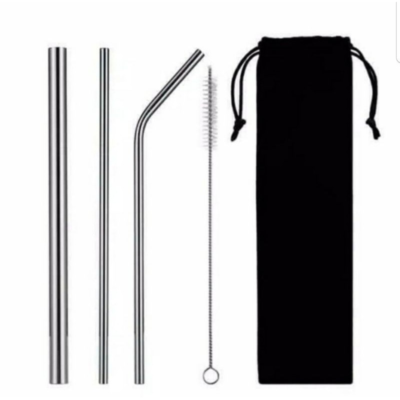 

Sedotan set stainless stell sedotan stenlis set 5 pouch