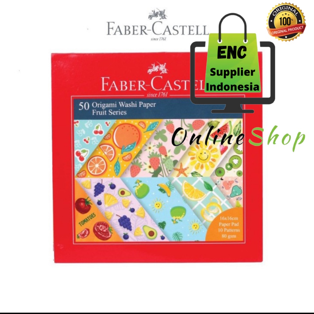 

fabercastell 50 lembar 16 x 16 cm kertas origami faber castell washi lipat sukung per pak - enc.sup