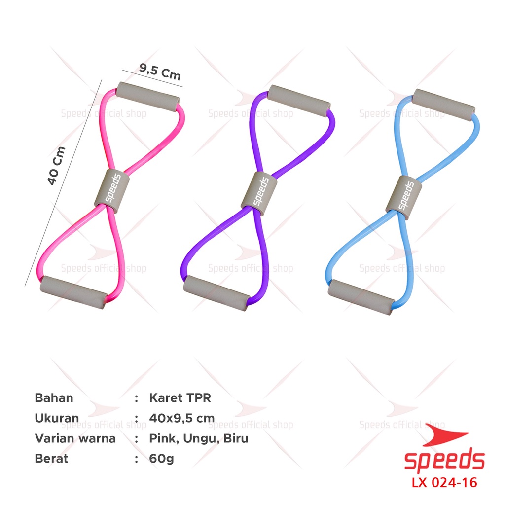 SPEEDS Tali Fitness Gym Yoga Resistance Bands 8 Toning Tube Tali Olahraga Stretching 024-16-2