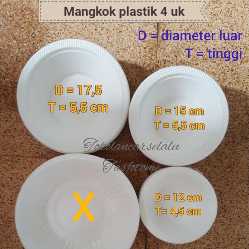 Mangkok Mangkuk Plastik Putih Besar Sedang Kecil birthday party buah mie baso es campur