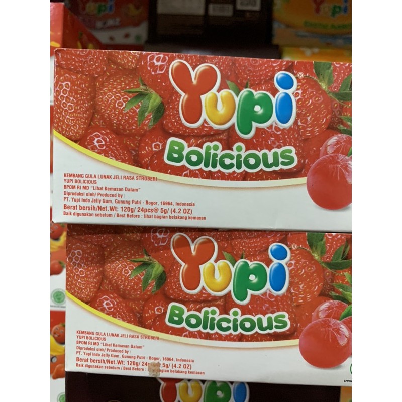 Yupi BOLICIOUS Strawberry 1 box isi 24 pcs