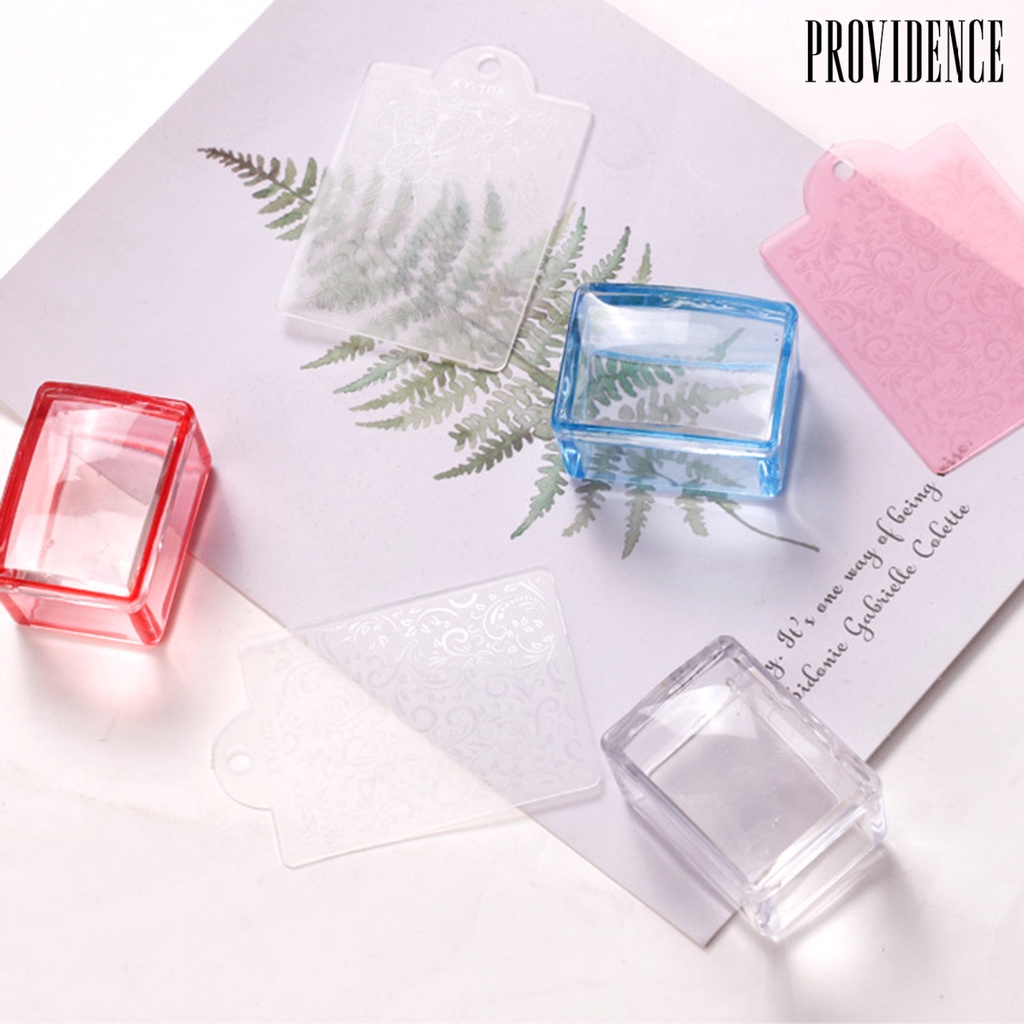 Providence Nail Square Stamper Easily Clean Print Image Transparent Silicone Nail Scraper Polish Manicure Plate for Female