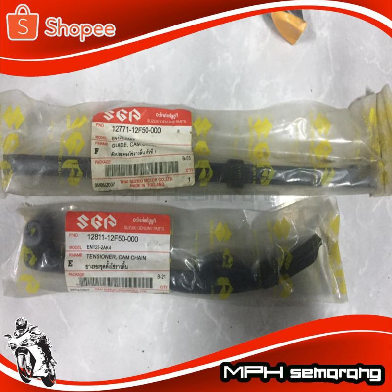 KARET LIDAH TENSIONER SET atas dan bawah THUNDER 125 Original 12771-12F50-000 dan 12811-12f50-000