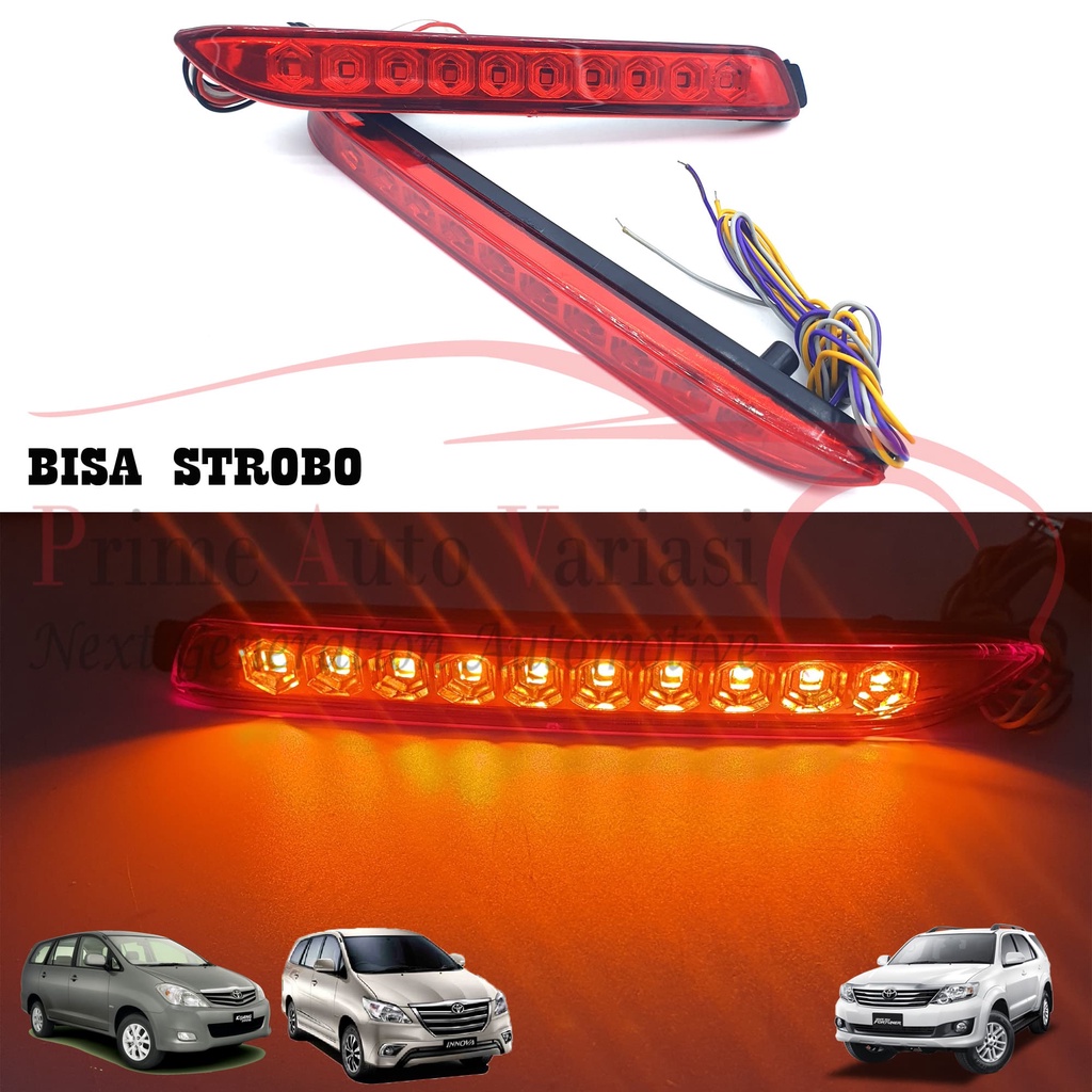 LAMPU REFLEKTOR BUMPER BELAKANG FORTUNER 2010 - 2015