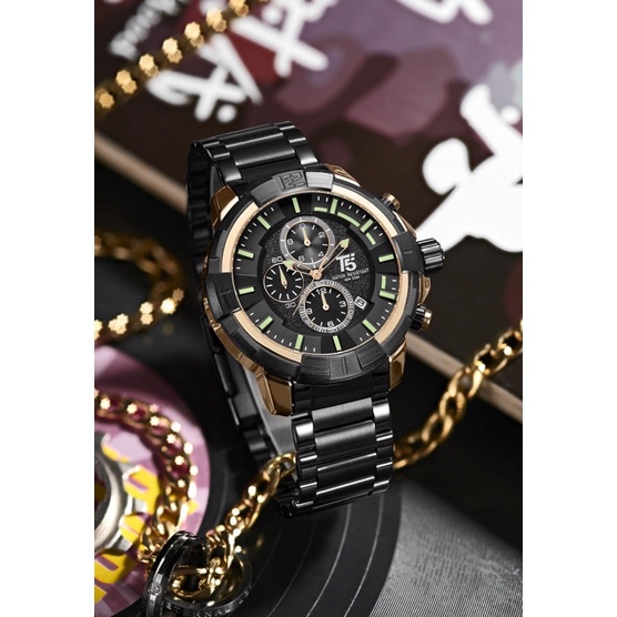 Trending JAM TANGAN T5 3815 ORIGINAL GARANSI CHRONOGRAPH AKTIF TAHAN AIR
