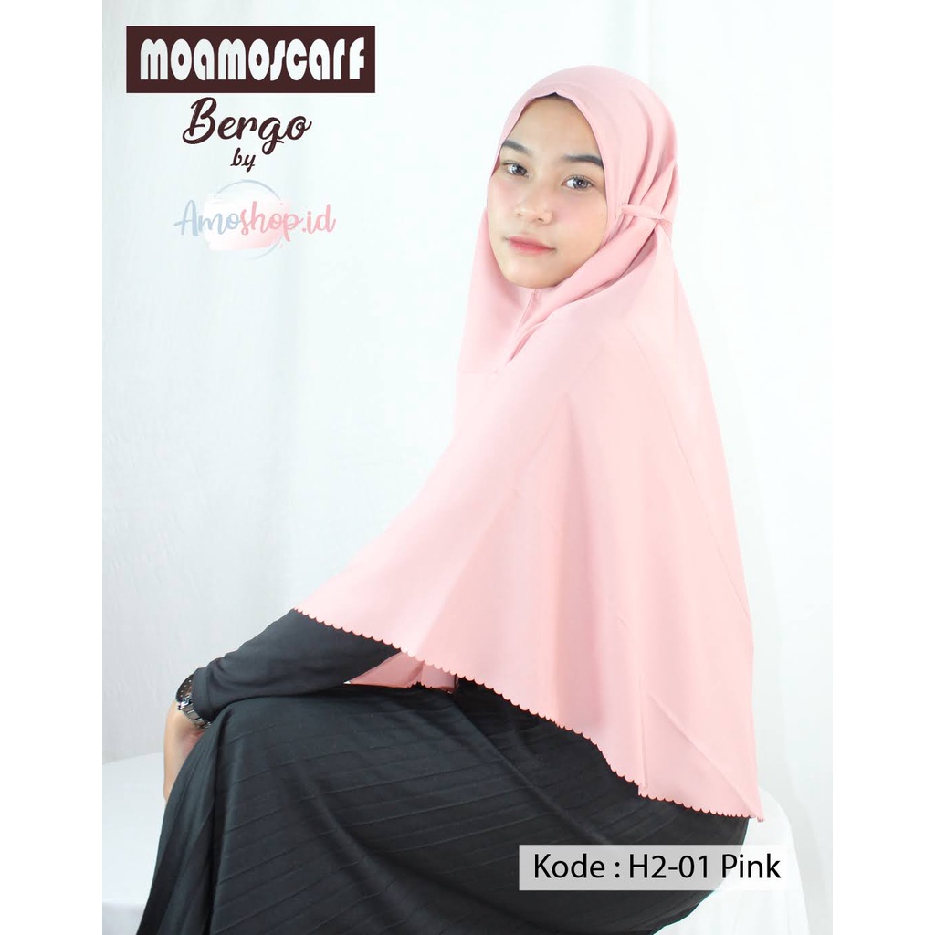 Hijab Bergo Instan Polos | Kerudung Lasercut Murah  | Jilbab Satin Premium