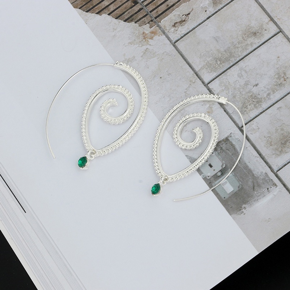 Hu Hu Hu Hu Hu Alat Bantu Pasang Kacamata♡ Anting Kait Gantung Statement Desain Spiral Hollow Gaya Unik Untuk Wanita