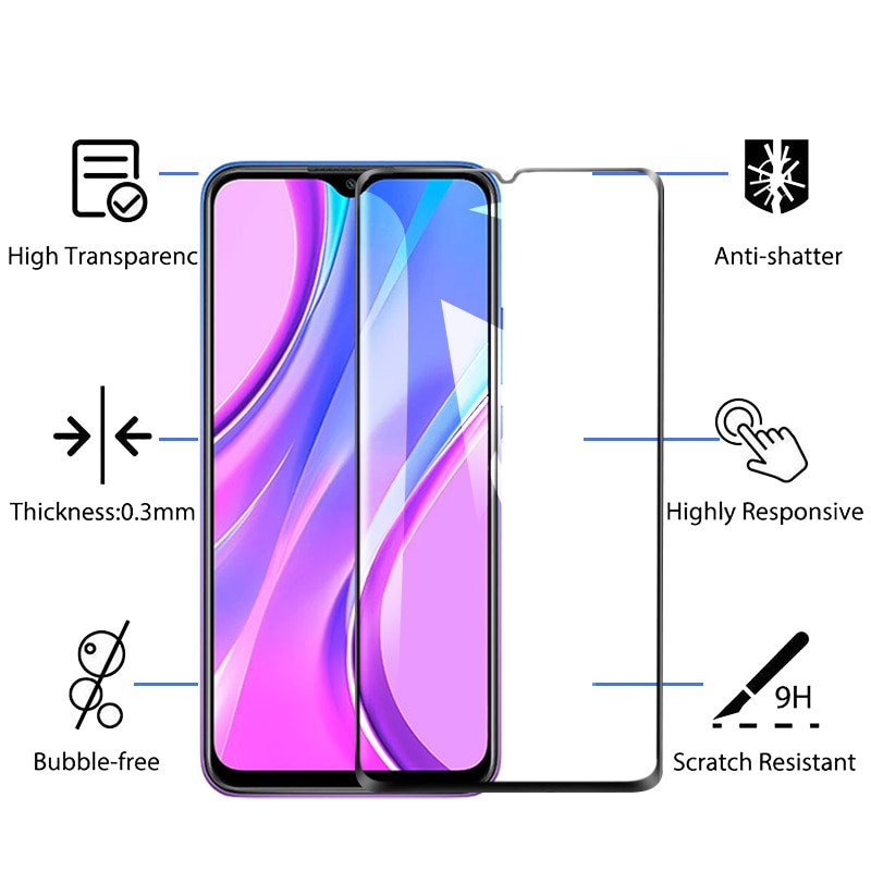 Pelindung Layar Tempered Glass Redmi 9T Paket 2 in 1