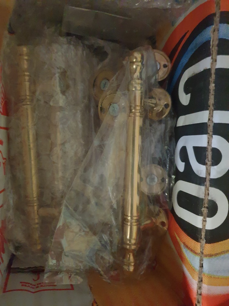 Furniture Kuningan Handle Pegangan Tarikan Knob Pintu Lemari Laci Bifet Jendela Antik Klasik Vintage
