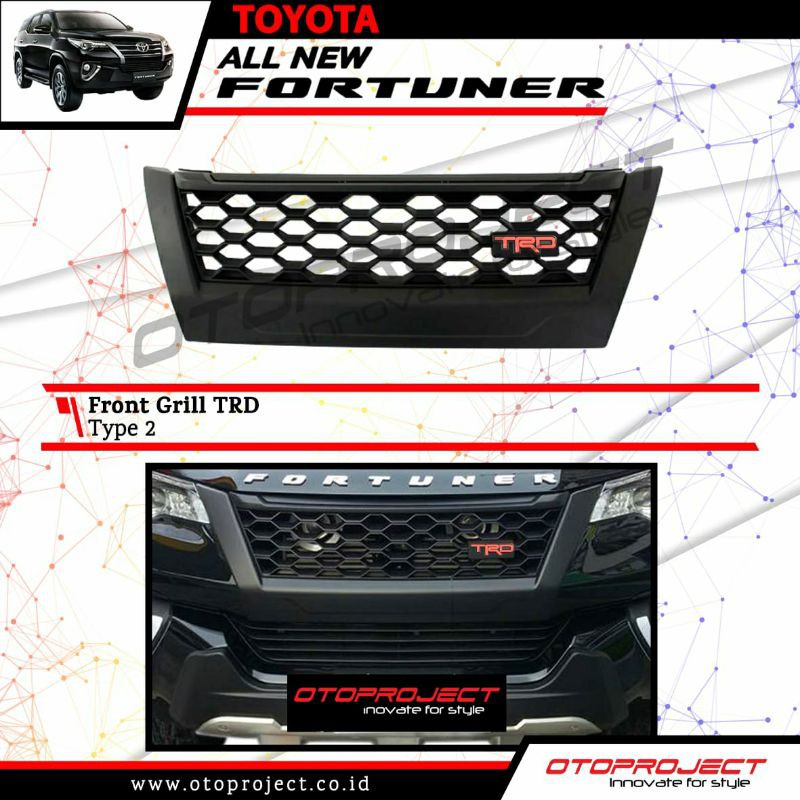 Front Grill All New Fortuner TRD Black Doff Grill Depan Fortuner TRD