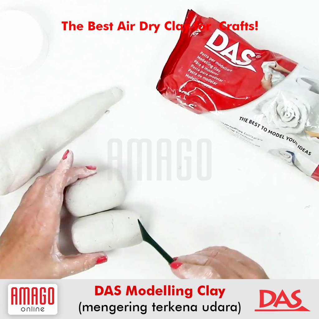 Das Modelling Clay kecil White Putih Tanah Liat Kerajinan Tangan Untuk Prakarya Tanpa Oven Best Air Dry Clay250 gram - 348400