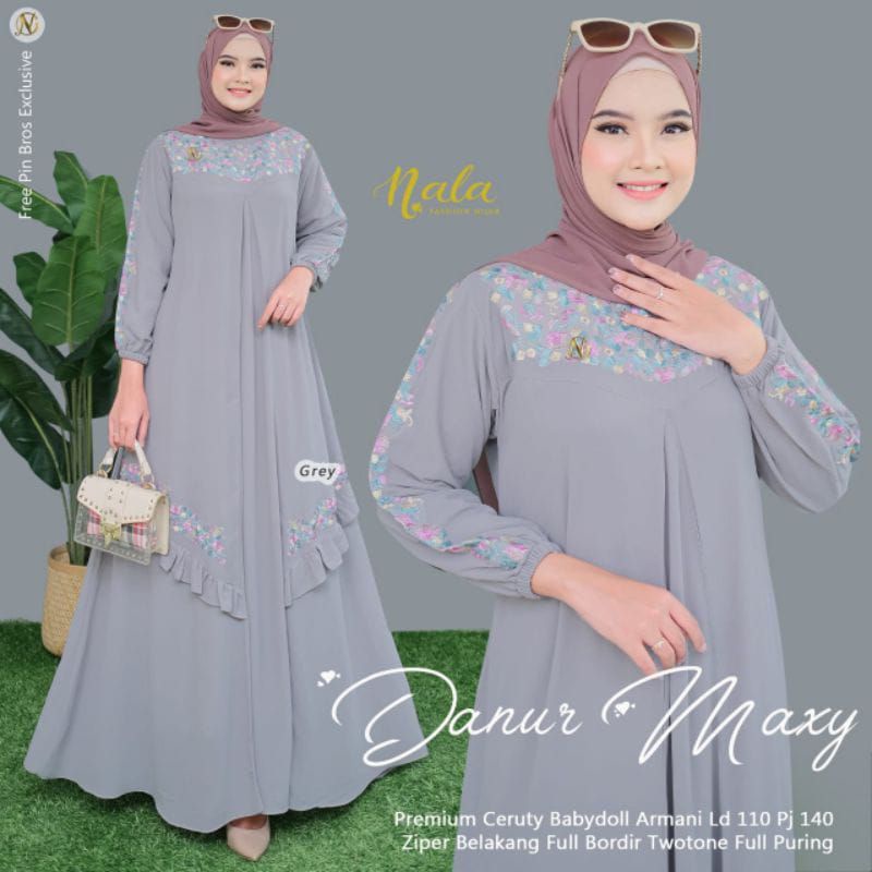 Danur maxy / gamis ceruty babydol premium / gamis bordil