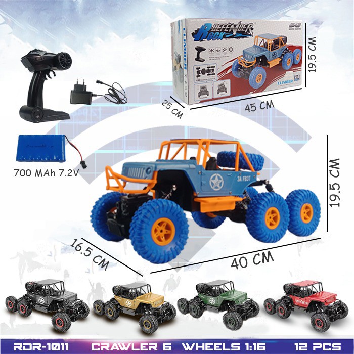 PROMO RDR1144 RDR1011 Mainan Anak Mobil RC Remote Control Crawler Offroad Jeep 6x6 6WD RADAR