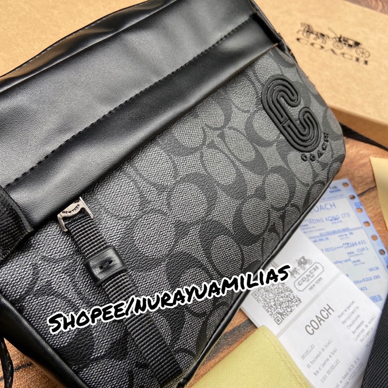 Tas selempang pria Coach import ada no seri tas slempang pria wanita Coach free box