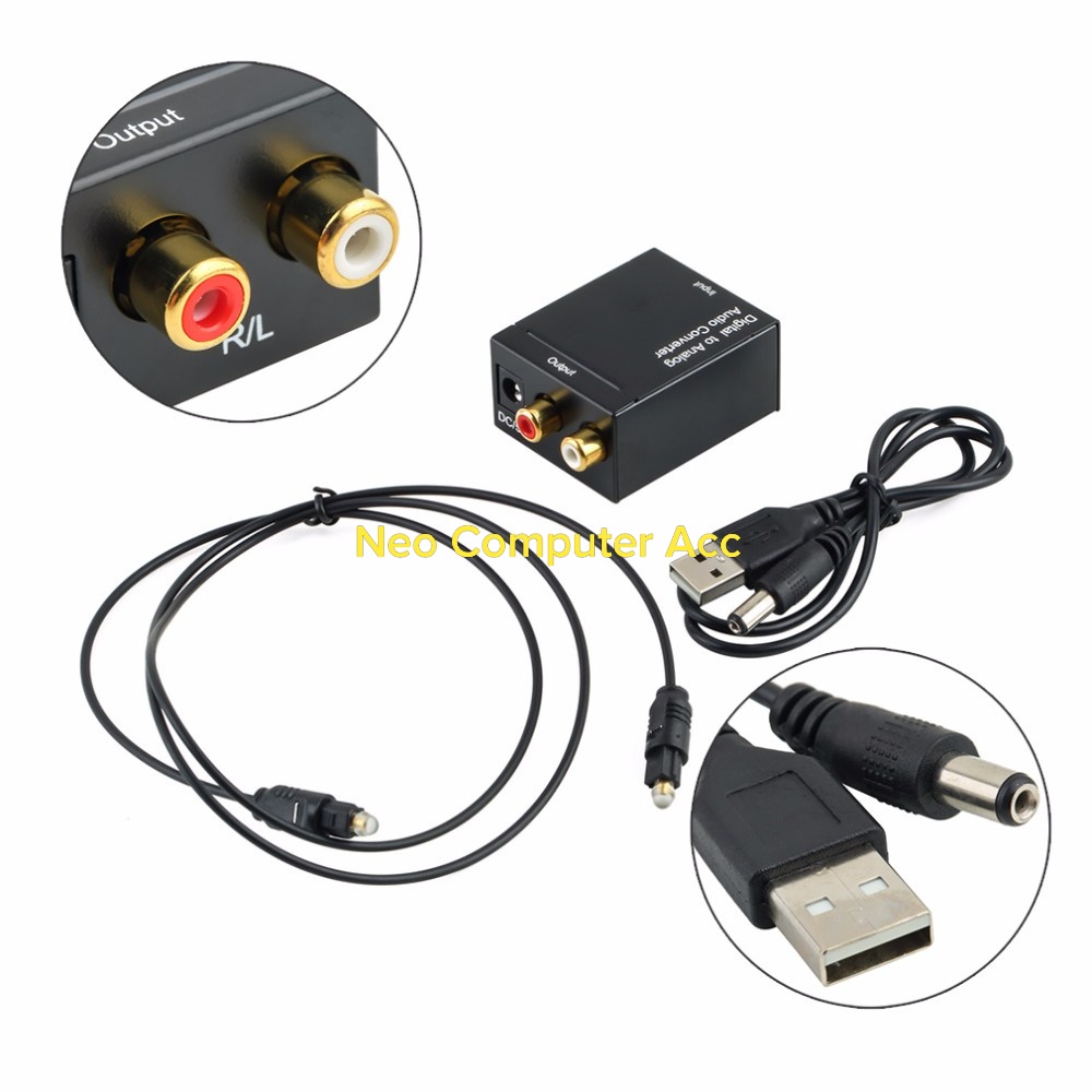Digital Audio Optic / Coaxial to Analog (RCA) Audio Converter