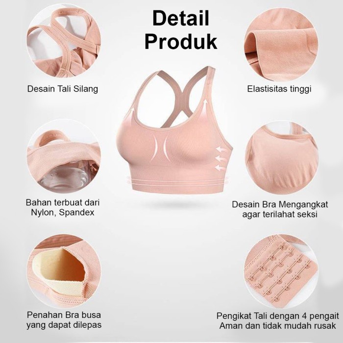 Sport Bra Bh Wanita Olahraga Senam Gym Fitnes Alsize fit to XL