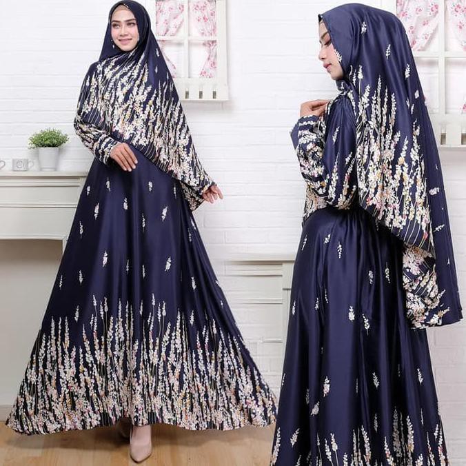 IFANY SYARI NAVY N1 Gamis wanita maxmara biru navy