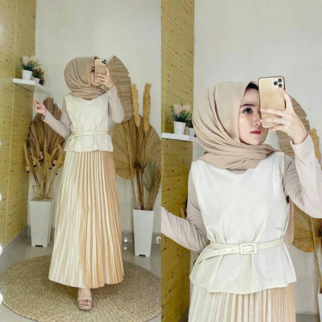 Gamis plisket bludru