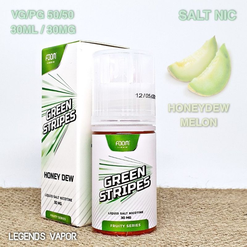 SALT NIC - LIQUID FOOM GREEN STRIPES Honeydew 30ML 30MG AUTHENTIC