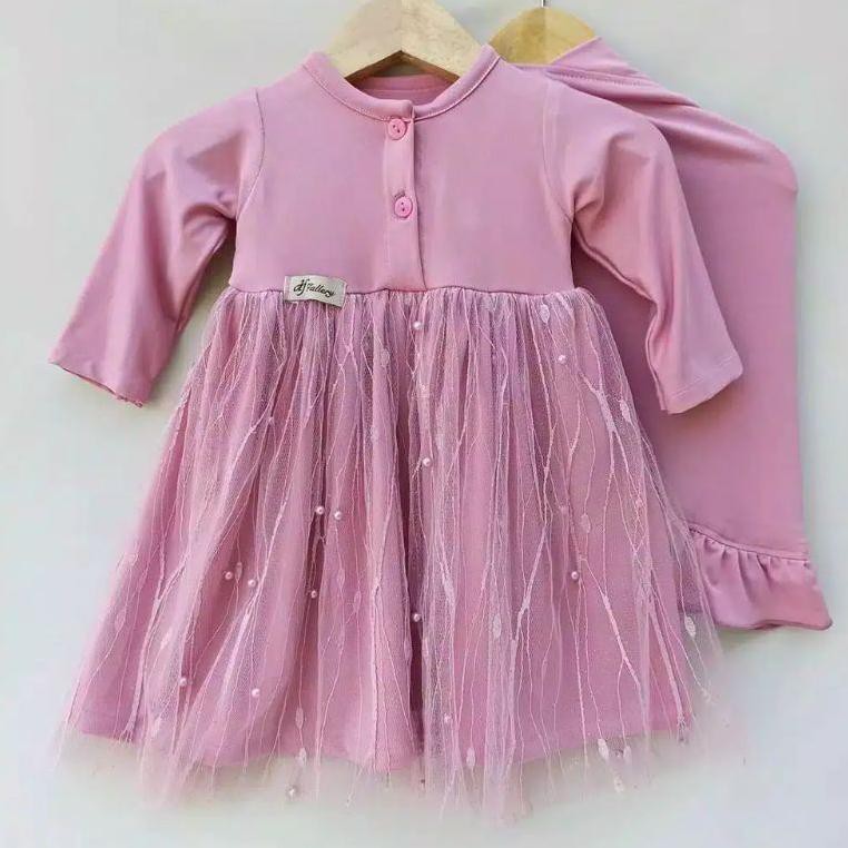 Gamis bayi perempuan gamis brokat tile bayi baju muslim bayi perempuan (ART. 2537)