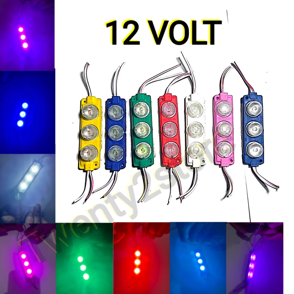 LED 3 mata 12 volt Lampu variasi motor mobil Lampu LED 3 mata 12 volt LAMPU KOLONG MOTOR MOBIL 12 VO