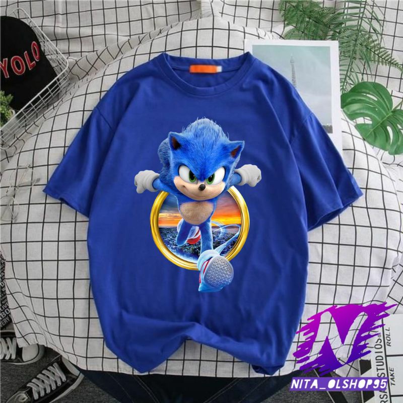 kaos anak sonic movie3 baju anak sonic terbaru gratis nama bahan premium