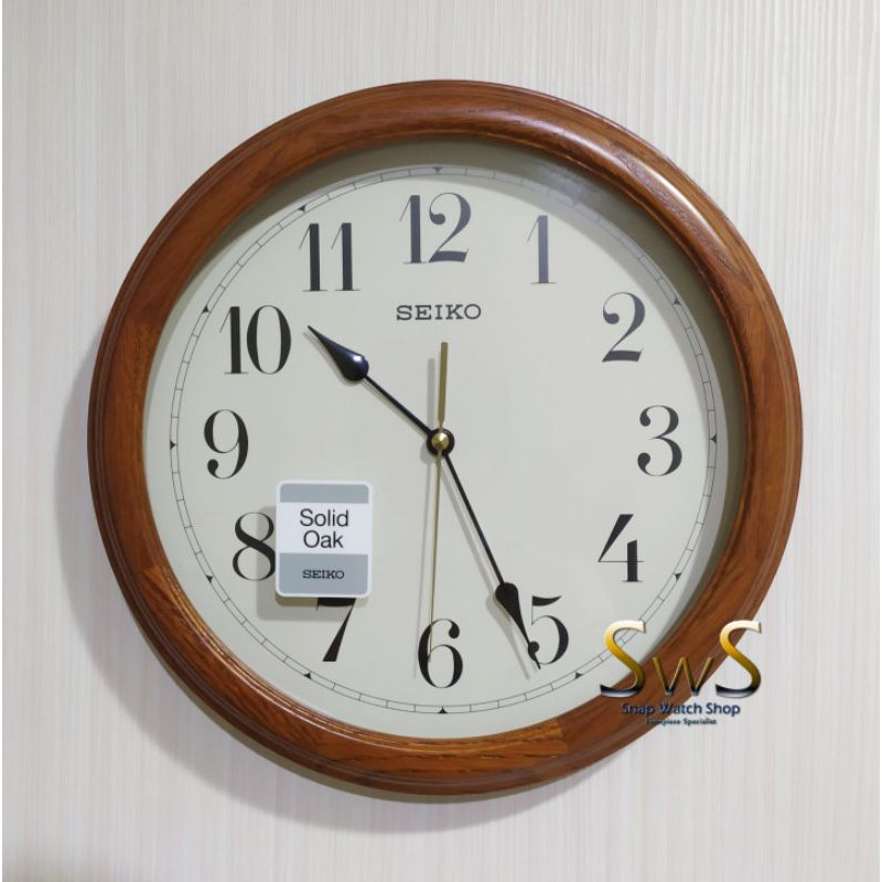 Jam Dinding SEIKO QXA153 Original QXA153B Case Kayu Jarum Sweep 32 CM