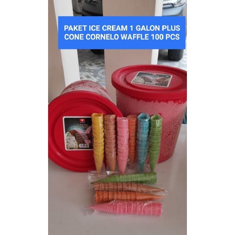 

ICE CREAM DIAMOND 3 RASA PAKET DENGAN CONE CORNELO WAFFLE 100 PCS
