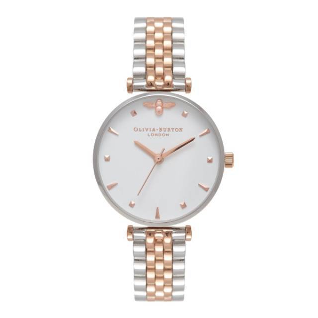 OLIVIA BURTON QUEEN BEE SILVER & ROSE GOLD GARANSI RESMI PT KGB - OB16AM93