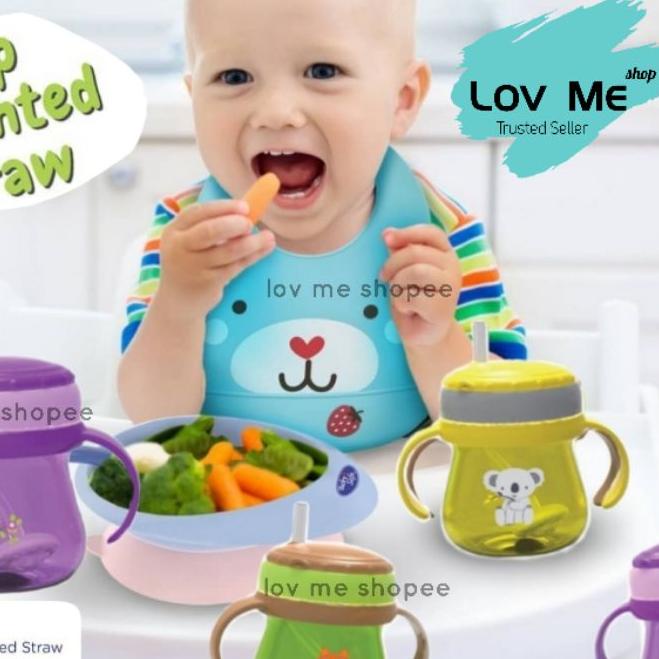 lov me ❤Baby Safe Training Cup Weightened Straw| botol minum sedotan JP019 250ml - SK019 250ml - fs4