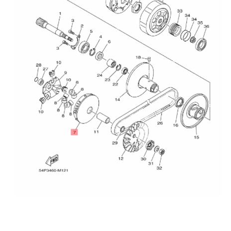 RUMAH ROLLER ROLER MIO J SOUL GT FINO FI XRIDE X RIDE 115 LAMA ORIGINAL YGP 54P-E7620-00