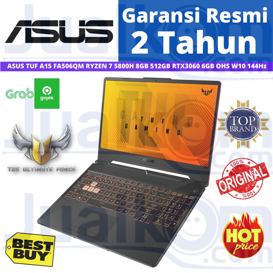 Asus Tuf A15 FA506QM Ryzen 7 5800H 8GB 512GB RTX3060 6GB OHS W10 144Hz