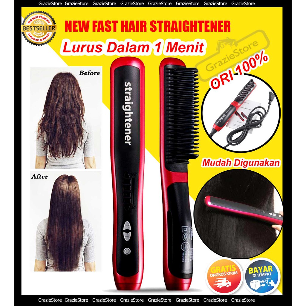 COD !! CATOK RAMBUT / SISIR PELURUS RAMBUT / PELURUS RAMBUT / NEW FAST HAIR STRAIGHTENER UK BESAR