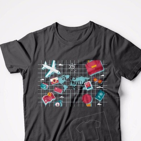 KAos Tshirt Baju Combed 30S Distro Map Travel Holiday