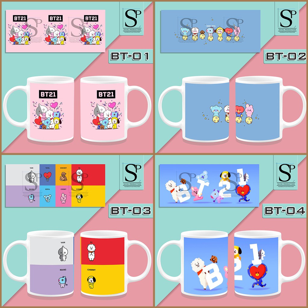 Gelas BT21 Mug BTS Karakter BT21