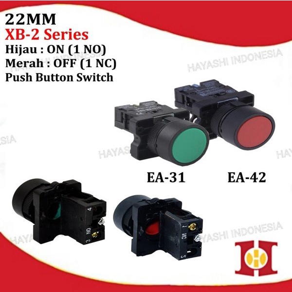 Push Button Tomb0l Lampu LED 22mm 25mm On Off Merah Hijau Start Stop
