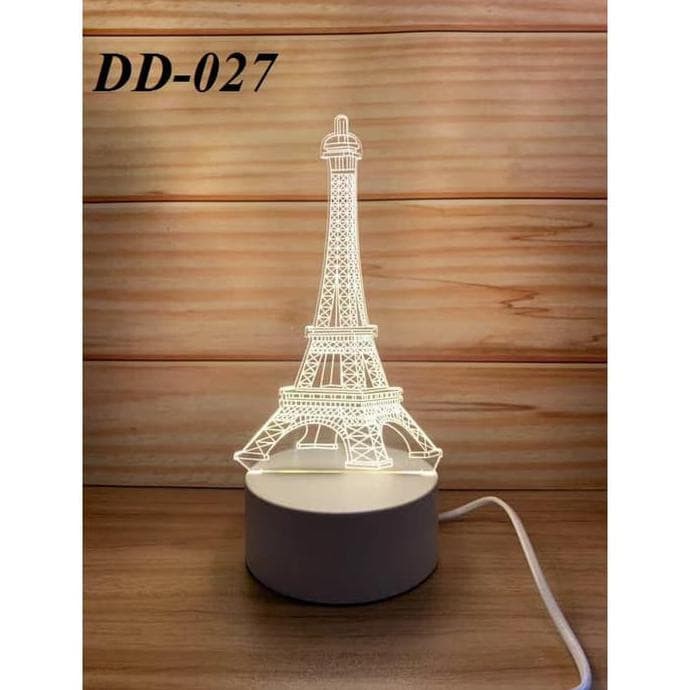 Lampu 3D LED Kaca Transparan Hiasan Pajangan Tumblr Lampu Tidur
