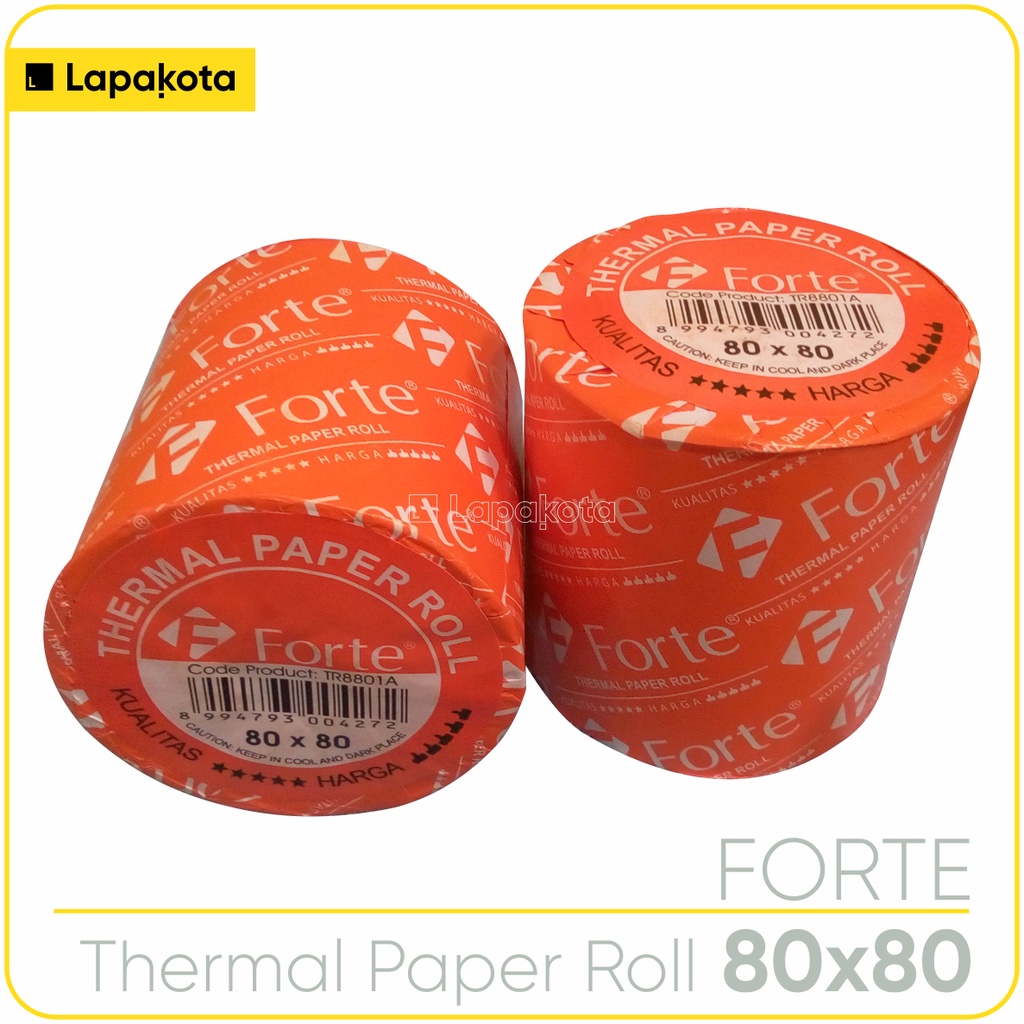 

Kertas Thermal FORTE 80x80 print Hitam, kertas struk kasir