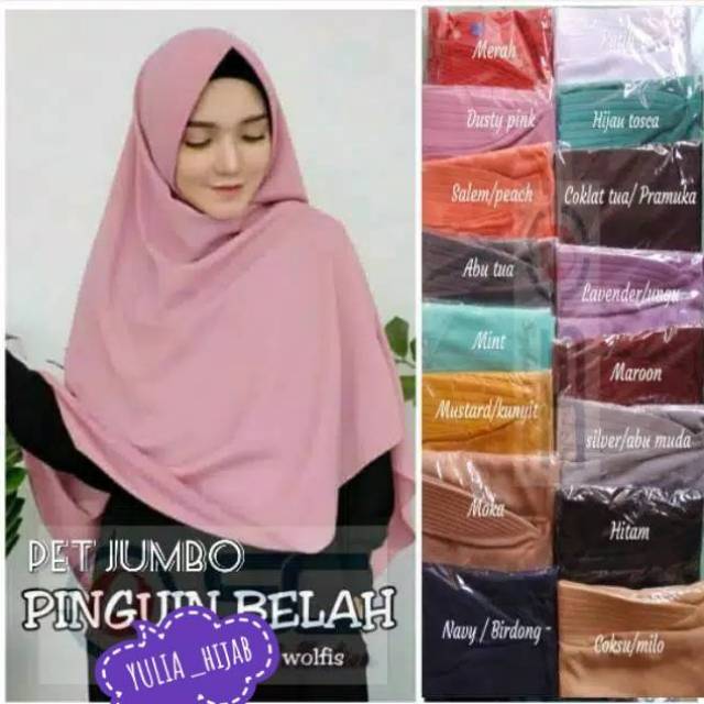 RESTOK BEST SELLER Fathiya Khimar Jumbo Non Pet Wollycrepe Non Belah Ori By Audina