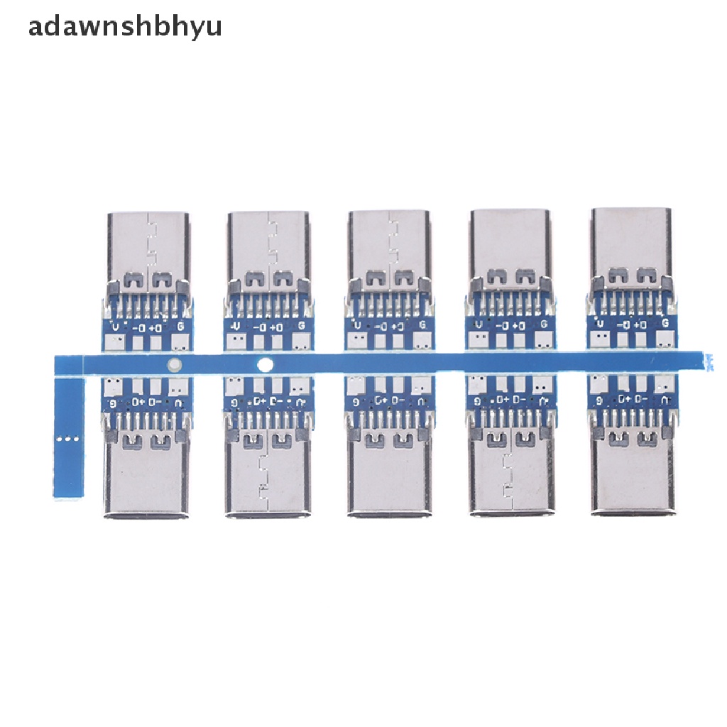 Adawnshbhyu 10pcs Konektor USB 3.1 Tipe C 14pin Female Socket Wadah Lubang Melalui Lubang