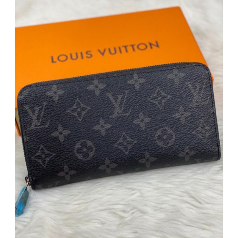 LV round zipper wallet monogram eclipse damier graphite