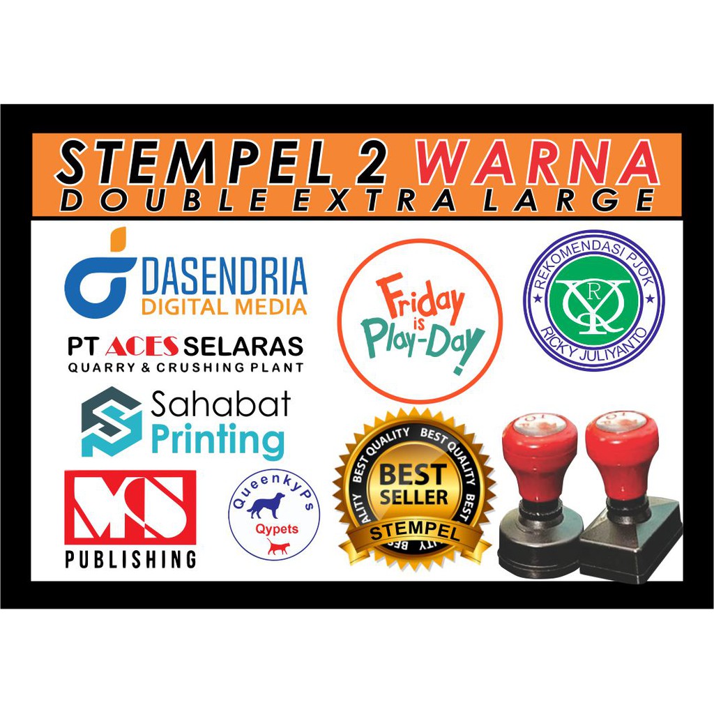 

TERMURAH! Stempel 2 Warna Ukuran Double Extra Large SIAP CAP