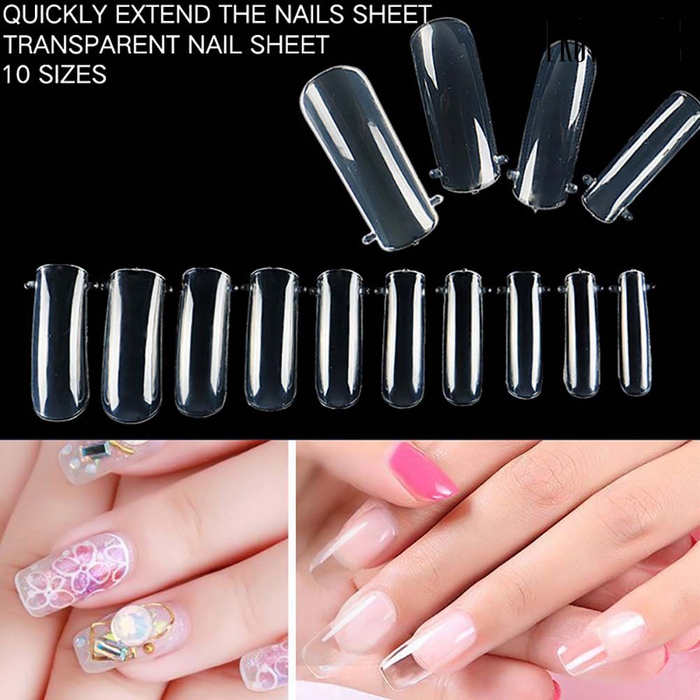 Providence 100Pcs Acrylic Fake Nails Builder Tool Kit Artificial Fingernails Clear Full Tips