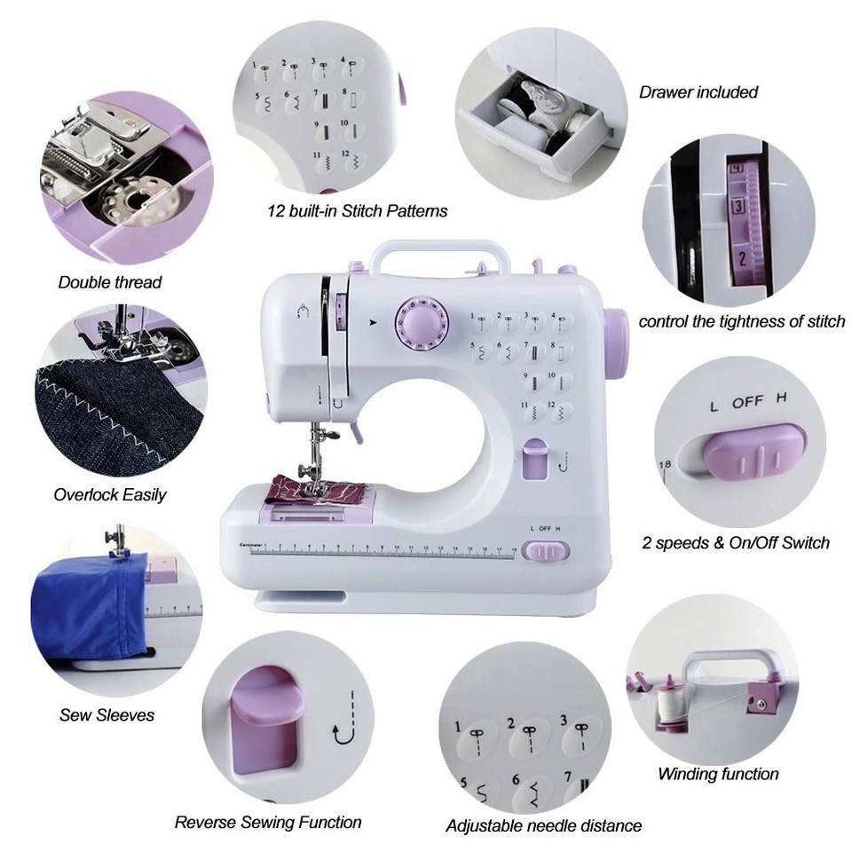 Portable Mini Sewing Machine Mesin Jahit Mini Portabel Sewing Machine FHSM 505A Pro Upgraded 12 Sewing