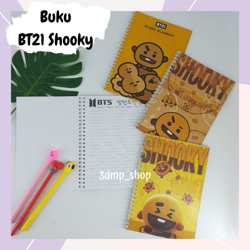 Buku Note Notes Ring Shooky Van Rj Jin Seokjin BT21 BTS KPOP Suga tata