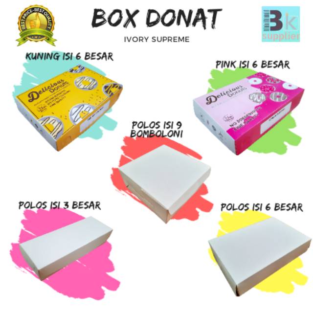 Box Donat 1pcs / Dus Donat / Kotak Donat / Kemasan Donat / Tempat Donat / Box Donat Bomboloni